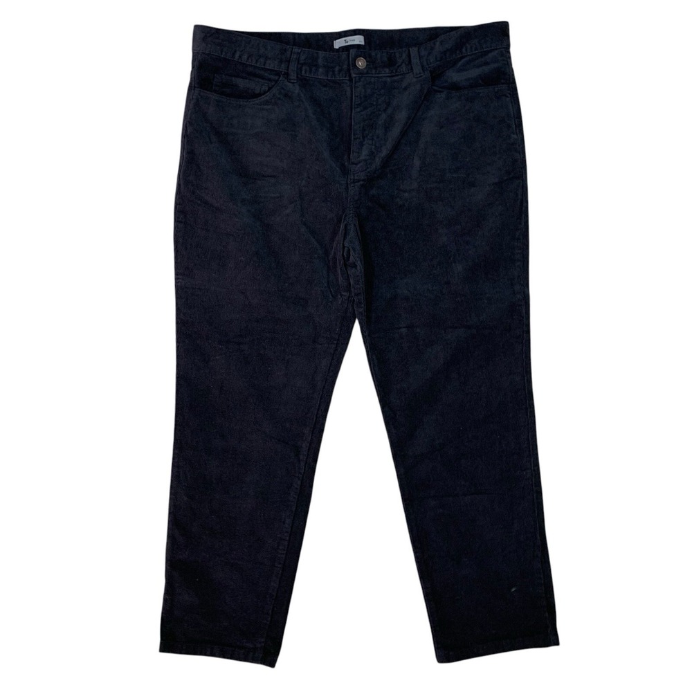 Tu‎ Man Men's Corduroy Pants Black Size 40S Straight Leg Casual Trousers